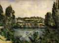 Puente y cascada en el paisaje de Pontoise Paul Cezanne